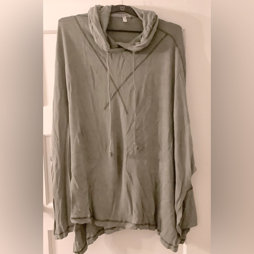 Free People Movement Oversized hoodie poncho moss green